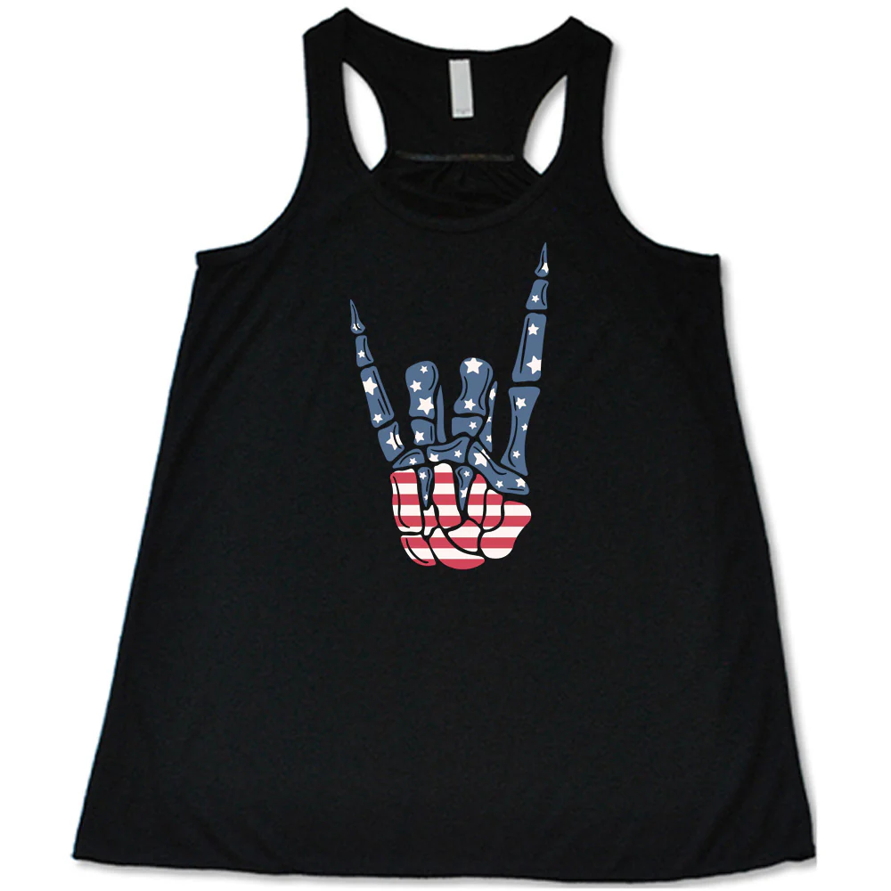 American Flag Skeleton Hand Shirt