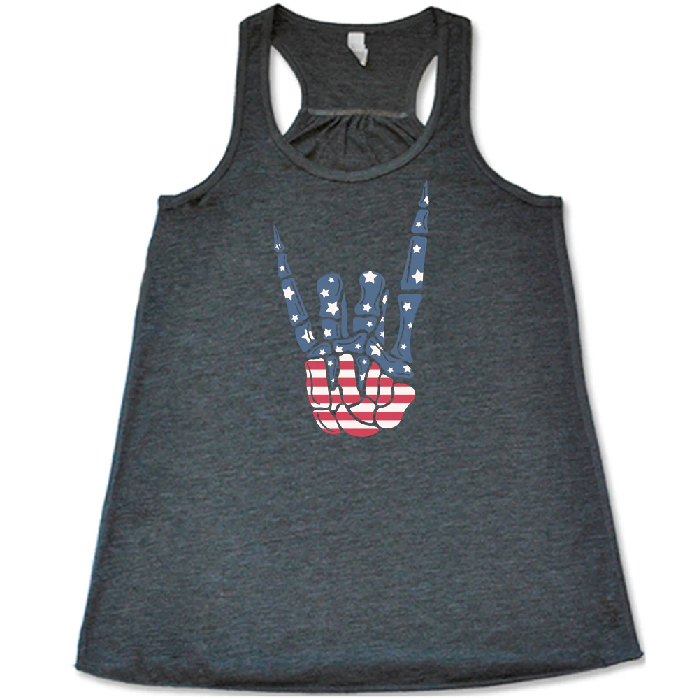 American Flag Skeleton Hand Shirt - Image 5