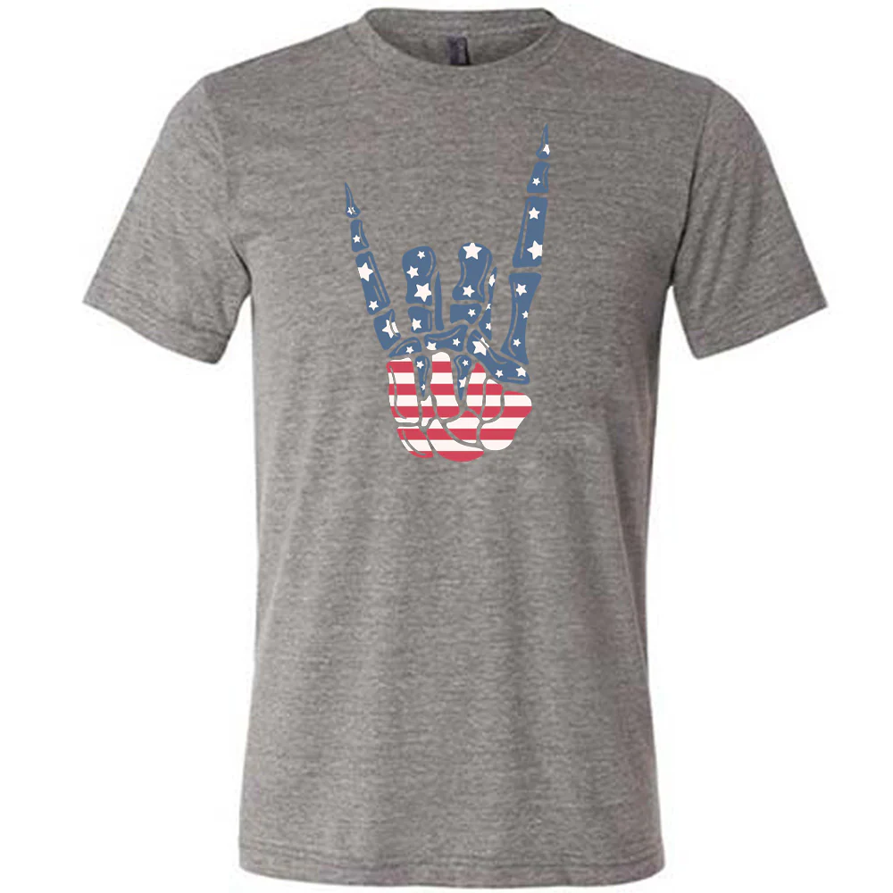 American Flag Skeleton Hand Shirt Unisex - Image 3