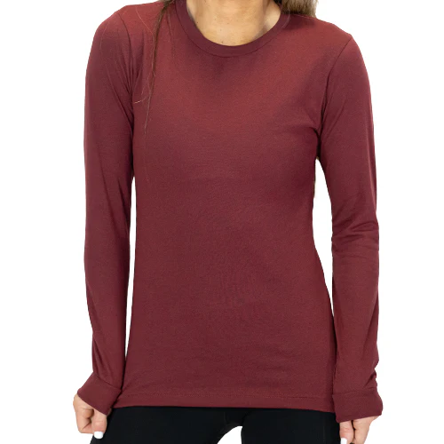 Basic Long Sleeve Tee | Heather Cardinal - Image 3
