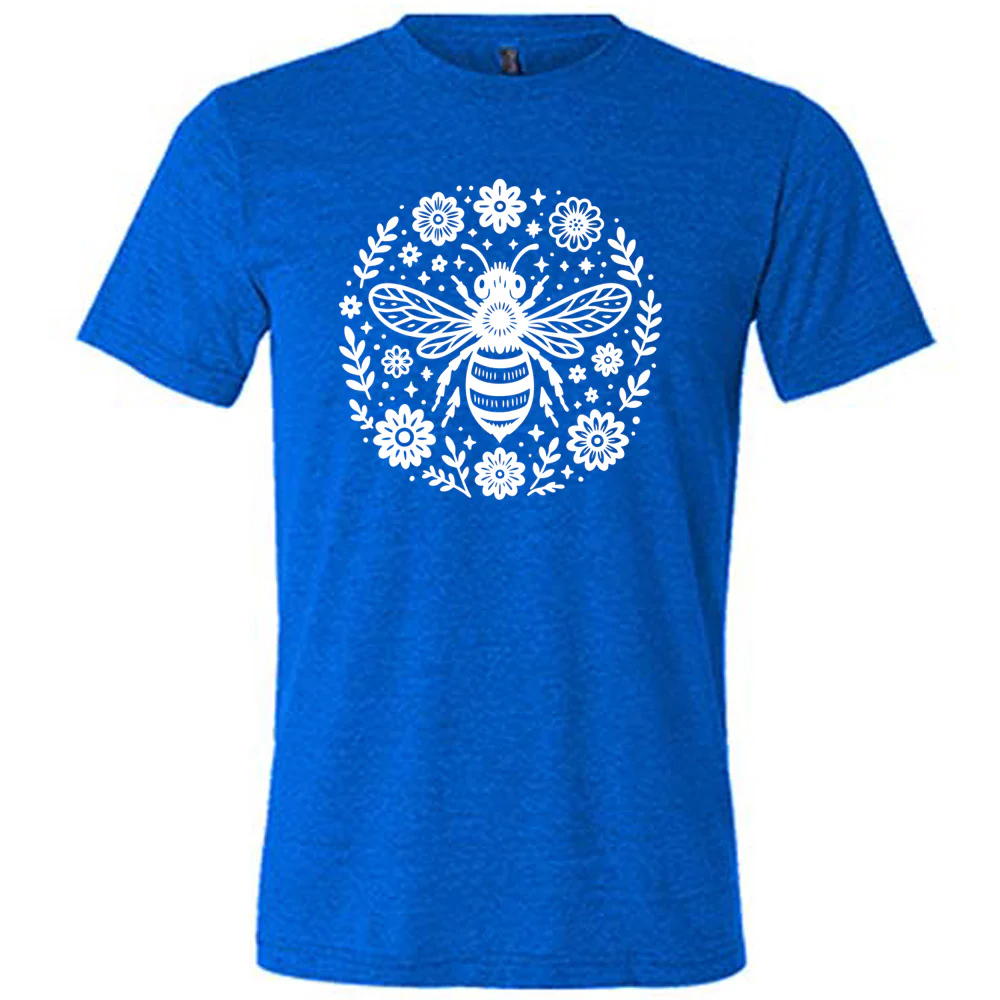 Bee and Flowers BOHO Shirt Unisex - Image 3