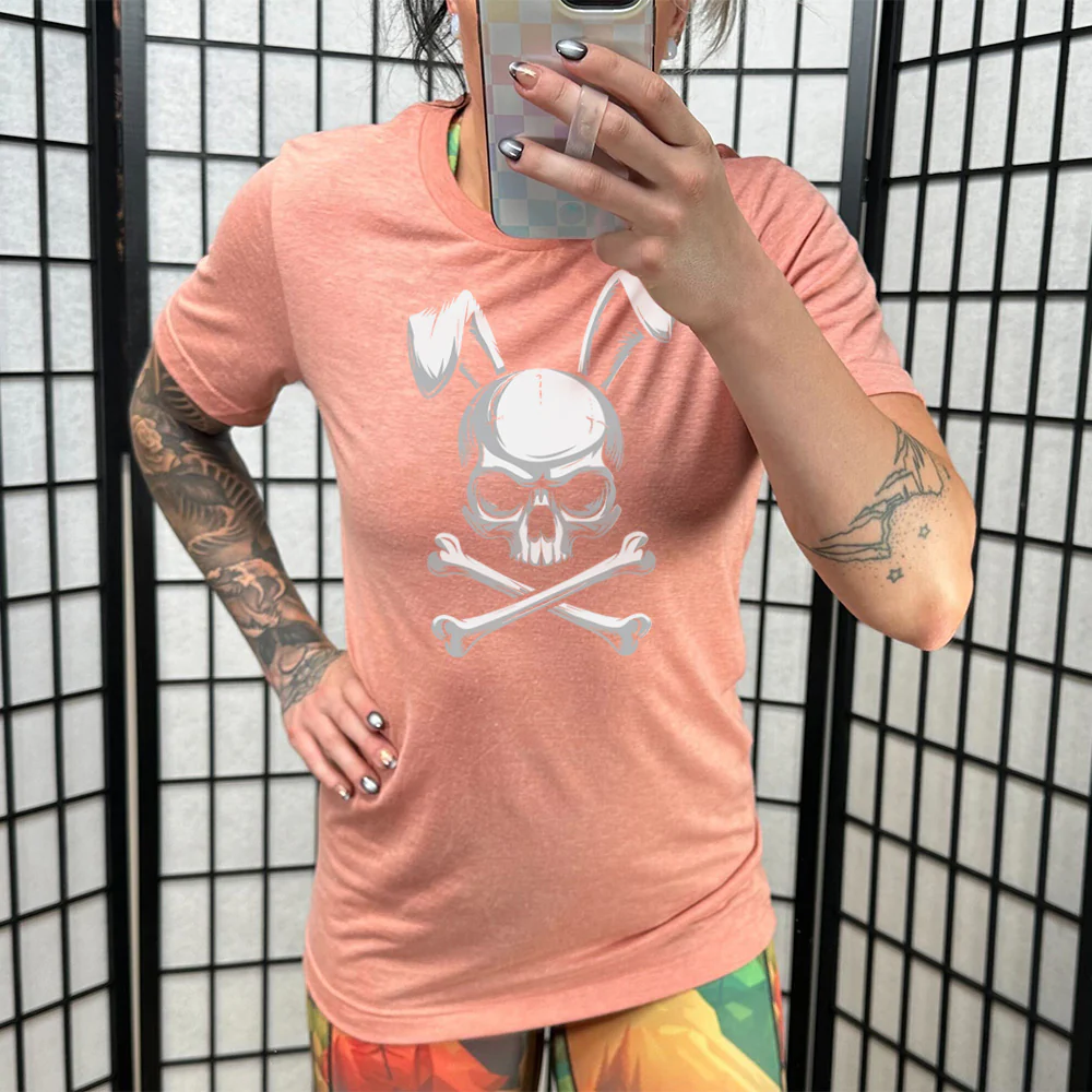 Bunny Crossbones - Black Unisex Tee - TikTok - Image 11