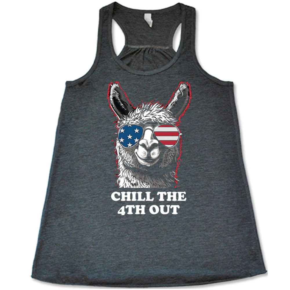 Chill The 4th Out Llama Shirt - Image 3