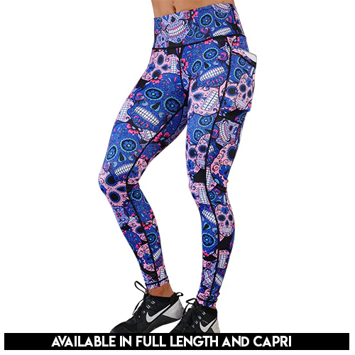 Cotton Candy Skull Leggings - Image 3