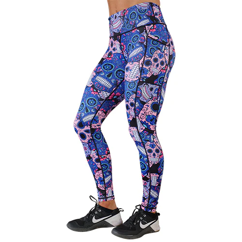 Cotton Candy Skull Leggings - Image 5