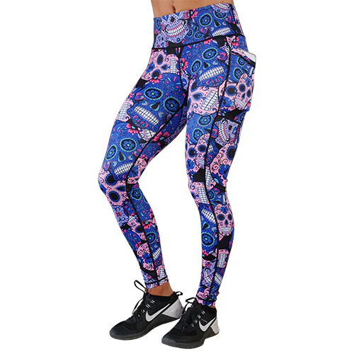 Cotton Candy Skull Leggings - Image 7