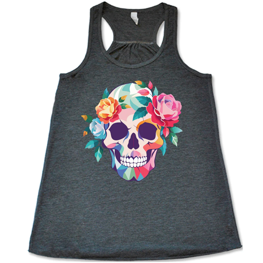Floral Colorblock Skull Shirt - Image 2