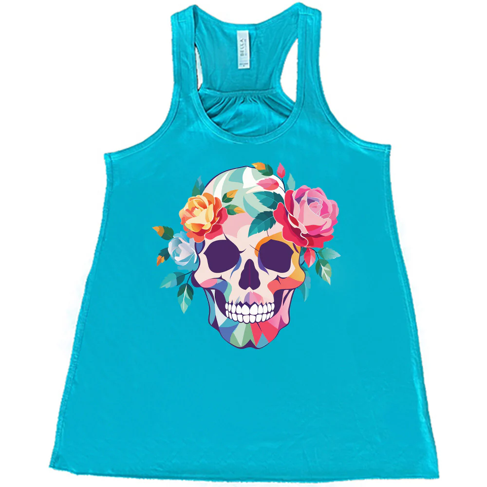 Floral Colorblock Skull Shirt - Image 6
