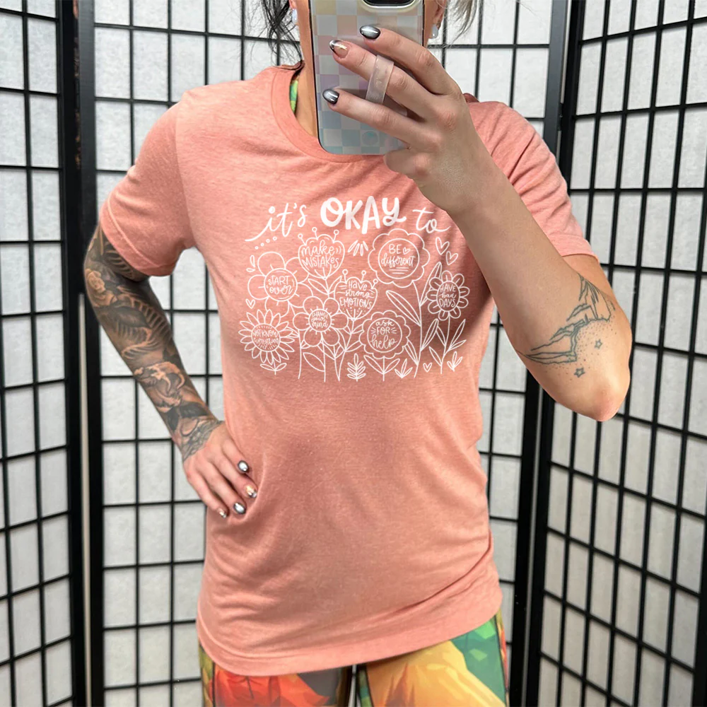 It's Okay To BOHO Floral Shirt Unisex - Image 11