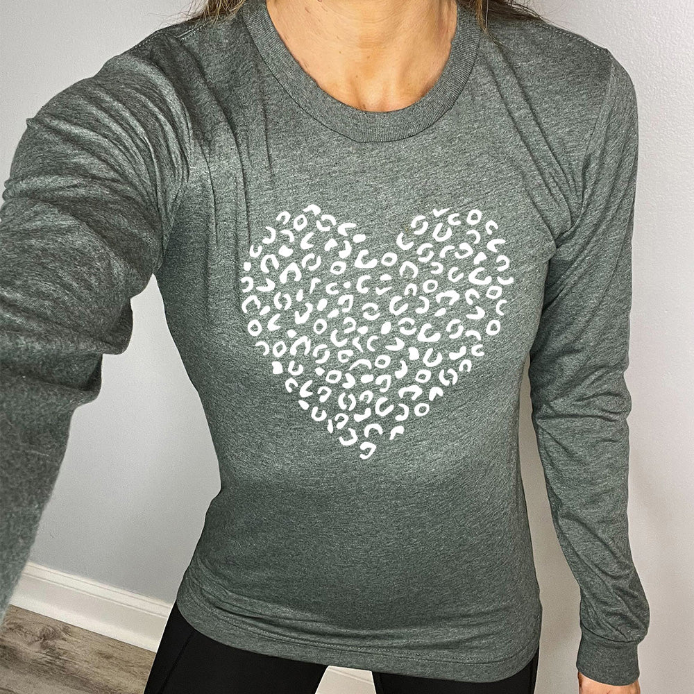 Leopard Heart Long Sleeve Tee - Image 3