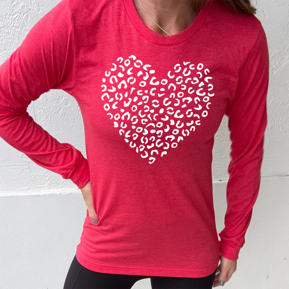 Leopard Heart Long Sleeve Tee - Image 8