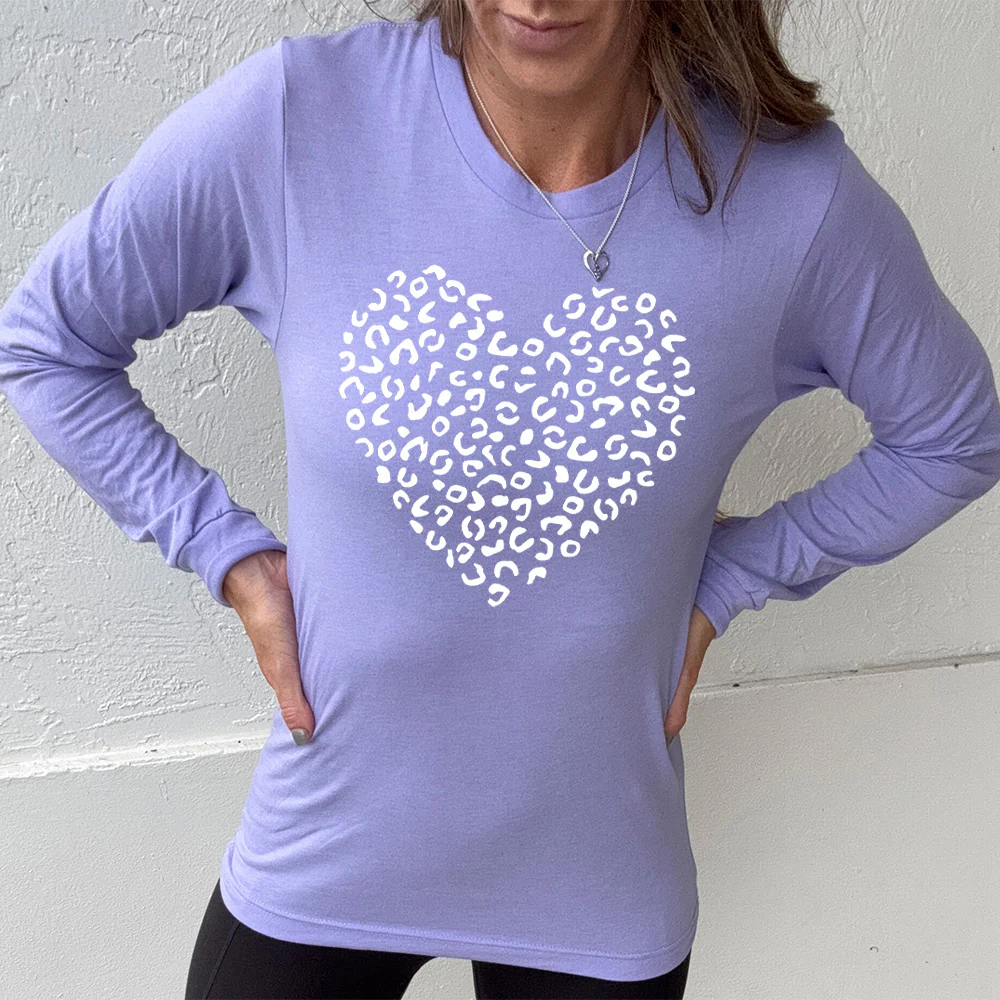 Leopard Heart Long Sleeve Tee - Image 9