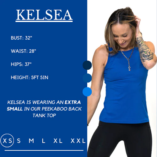 Peekaboo Back Tank Top | Blue - Image 3