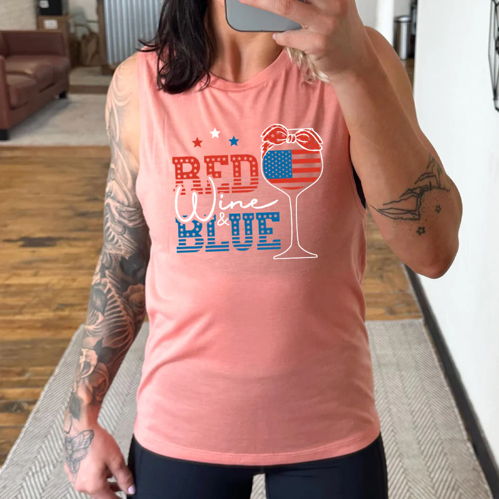 Red Wine & Blue Muscle Tank - Image 2