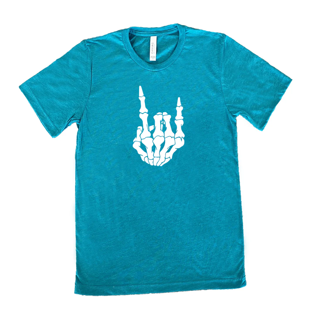 Rocker Skeleton Hand Shirt Unisex - Image 10