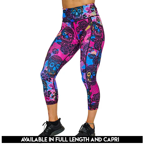 Rose Skull Leggings - Image 2
