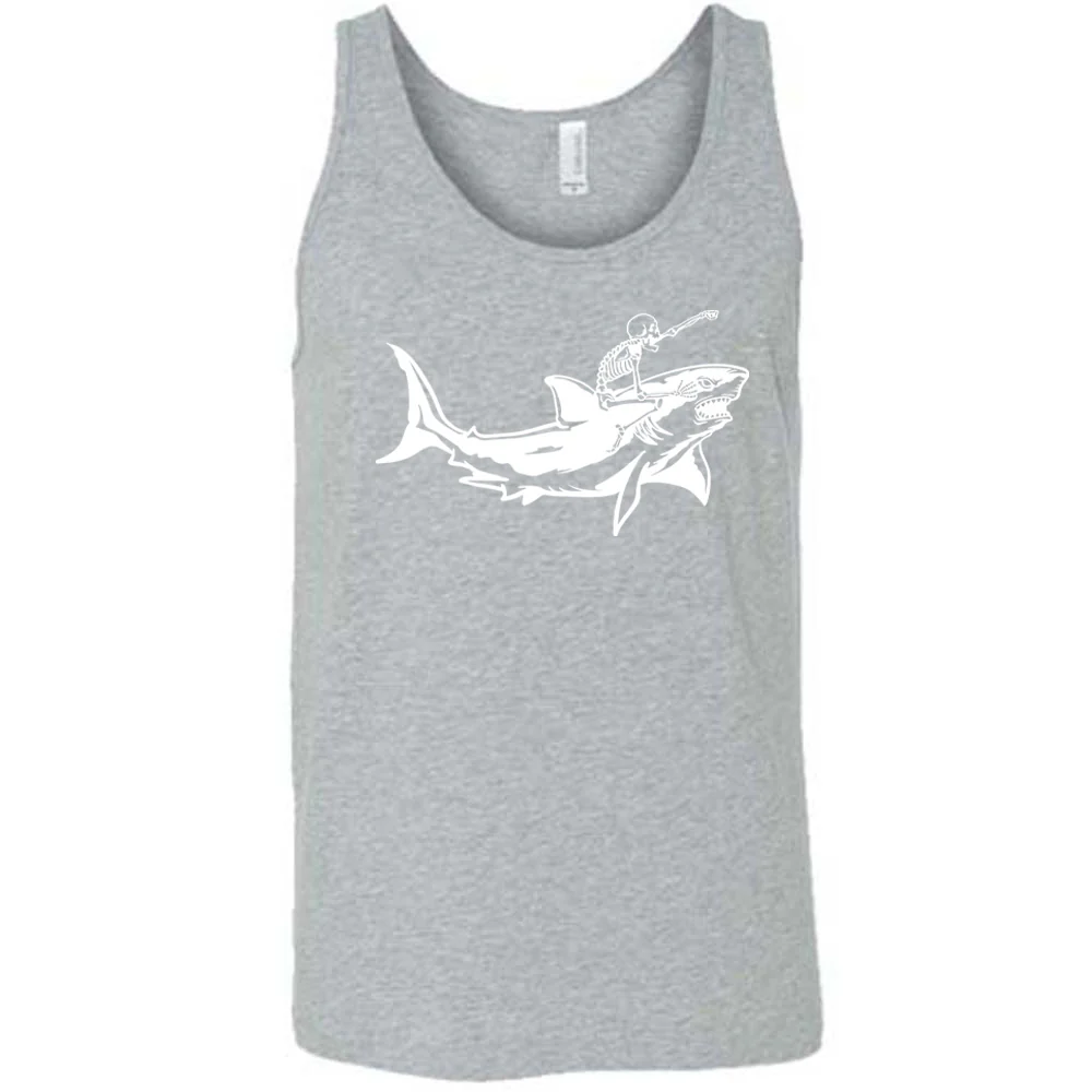 Skeleton Riding A Shark Shirt Unisex - Image 8