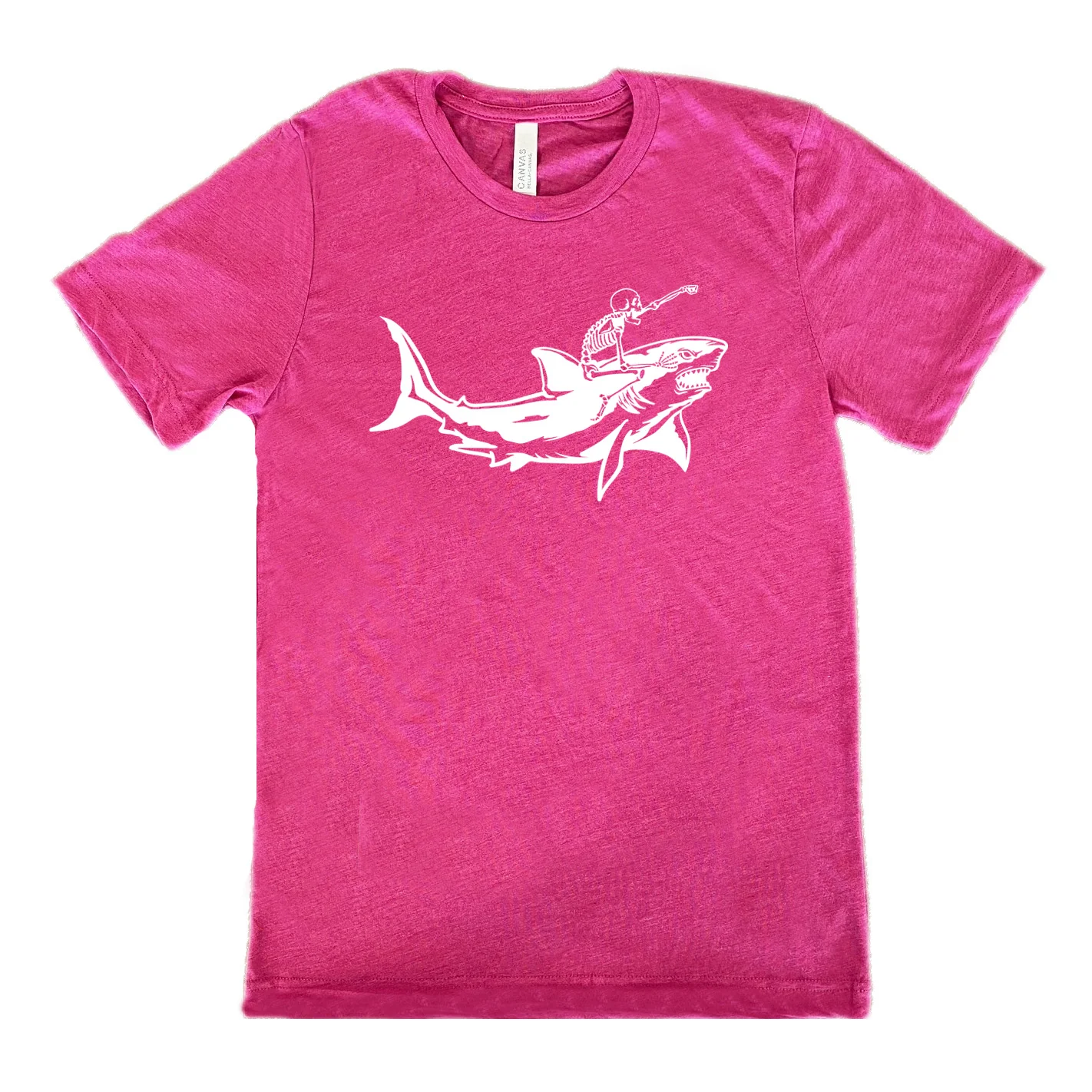 Skeleton Riding A Shark Shirt Unisex - Image 9