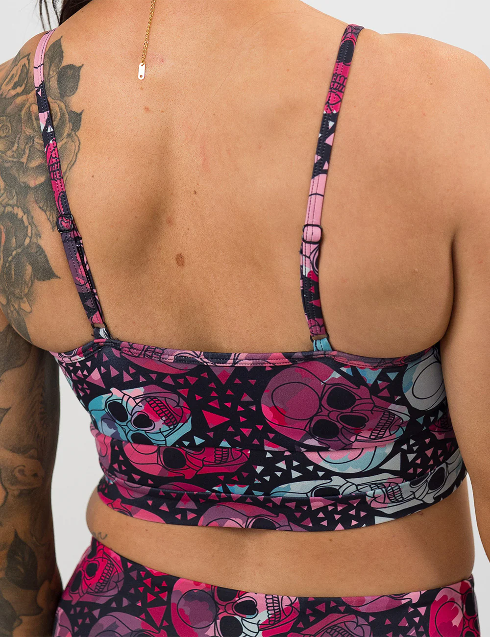 Swimsuit Top | Vibrant Skulls Coastline - Image 5